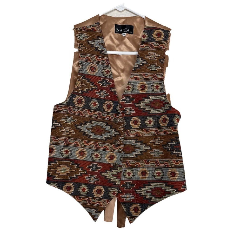 Womens Nadia Vintage Western Aztec 90s Vest Small
